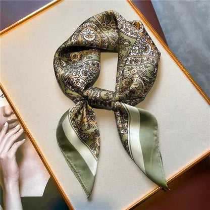Silk Feel Square for Women - Luxury Designer Headscraf Hair Bandana Neckerchief