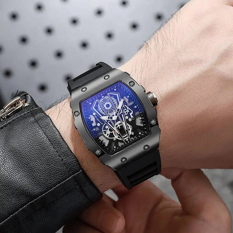 Yolako Men's Minimalist Sports Watch - Large 42mm Dial Casual Quartz Wristwatch With Silicone Band