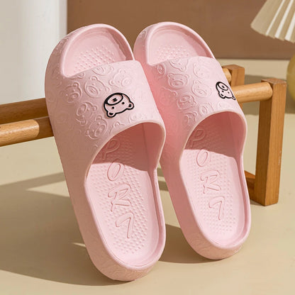 Cute Bear Summer Slippers for  Men & Women -Non-Slip EVA Cloud Slides Cozy Bathroom Beach Sandals
