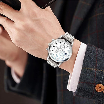 Yolako Men's Quartz Watch - Elegant stainless Fashion & Business Casual Wristwatch Set