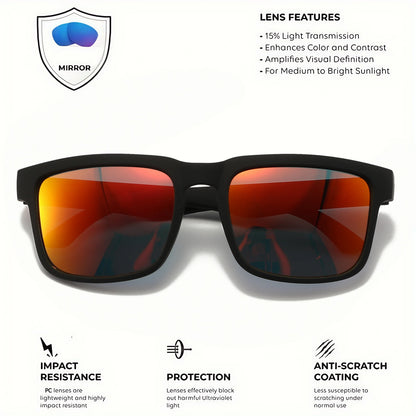 VEGUEROS 4-Pack Square Sports Sunglasses - UV400 Protection Unisex Eyewear for Men & Women