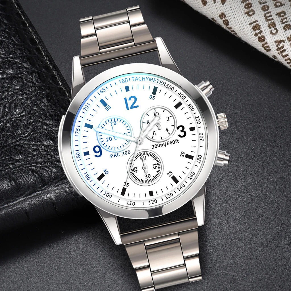 Yolako Men's Quartz Watch - Elegant stainless Fashion & Business Casual Wristwatch Set