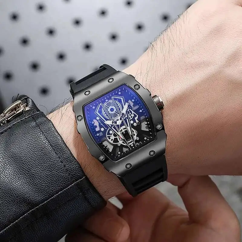 Yolako Men's Minimalist Sports Watch - Large 42mm Dial Casual Quartz Wristwatch With Silicone Band