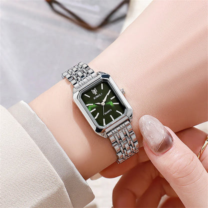 ZHOWE Luxury Gold Plated Women Watches - Elegant Vintage Rectangle Quartz Dress Wristwatch