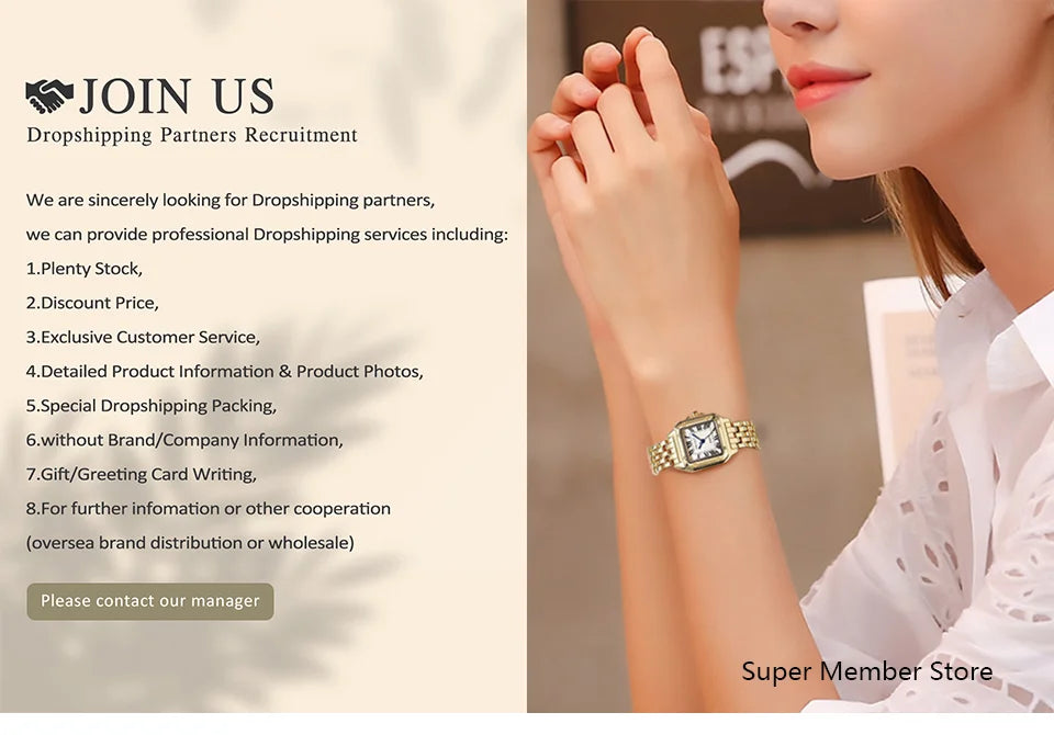ZHOWE Luxury Gold Plated Women Watches - Elegant Vintage Rectangle Quartz Dress Wristwatch