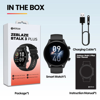 Zeblaze Btalk 3 Plus Smart Watch - 1.39" HD Touchscreen Bluetooth Calling Smartwatch for Men & Women